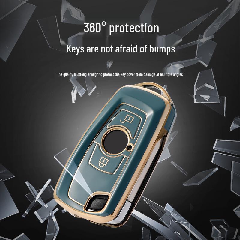 Gold Edge Remote Key Cover for Dongfeng Tianlong KC Qihang Edition Flagship Truck