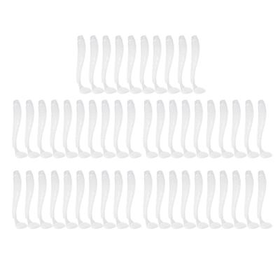 50PCS 5cm Soft Plastic Fishing Lures T Tail Grub Worm Baits Fish Tackle Accessory Pearl White