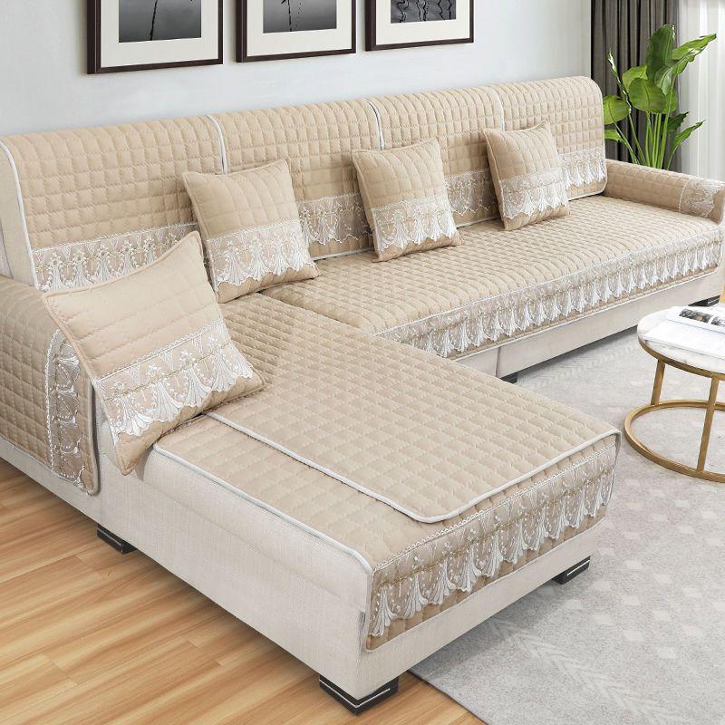 Autumn Winter Plush Sofa Covers Soft Peony Couch Cover Sofa Towel Sofa Cushion Continental Solid Color Sofa Towel Seat Cover