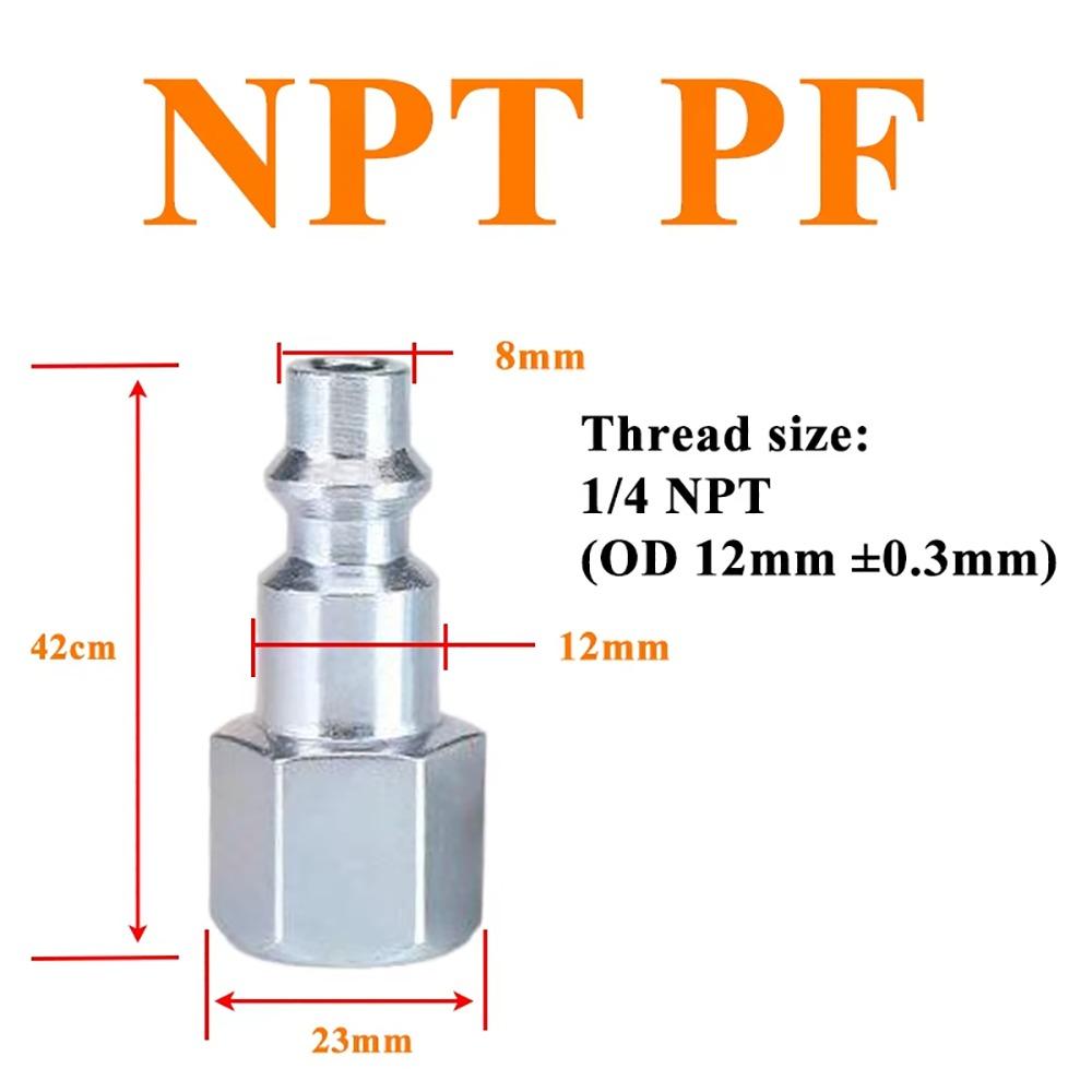 1 Pezzo Connettore Rapido NPT 1/4 Tipo USA Connettore per Tubo in Metallo PM SM PF SF Connettore per Raccordi Pneumatici