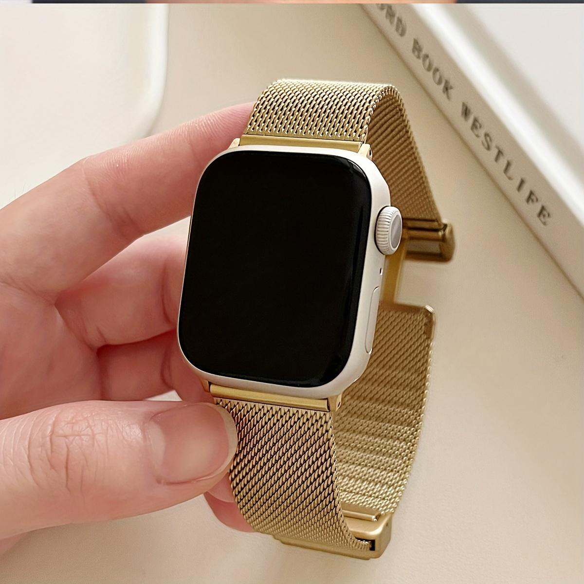 

Миланский ремешок для ремешков Apple Watch 49 мм 45 мм 44 мм 42 мм 41 мм 40 мм 38 мм Браслет iwatch Series 8/SE/7/6/5 Двойная безопасная застежка me 38mm 40mm 41mm