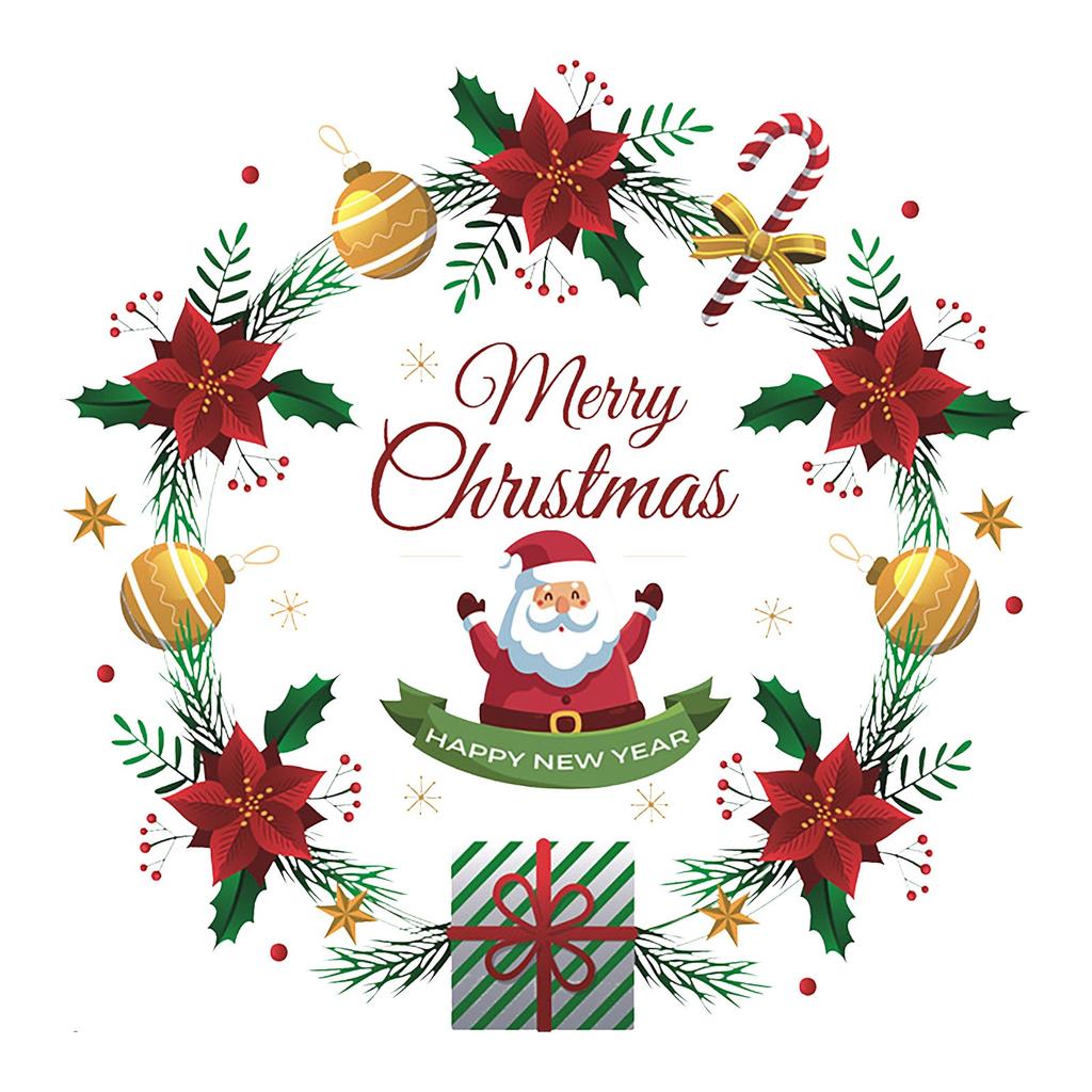 Vánoční věnec samolepka na okno Samolepicí samolepka na skleněná okna z PVC