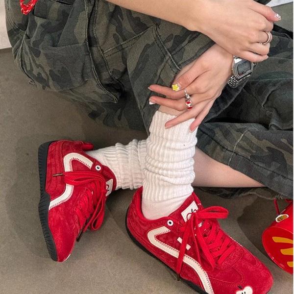 Apple shoes red thin-soled casual Forrest Gump shoes women's autumn 2025 new mesh light German training shoes sports shoes