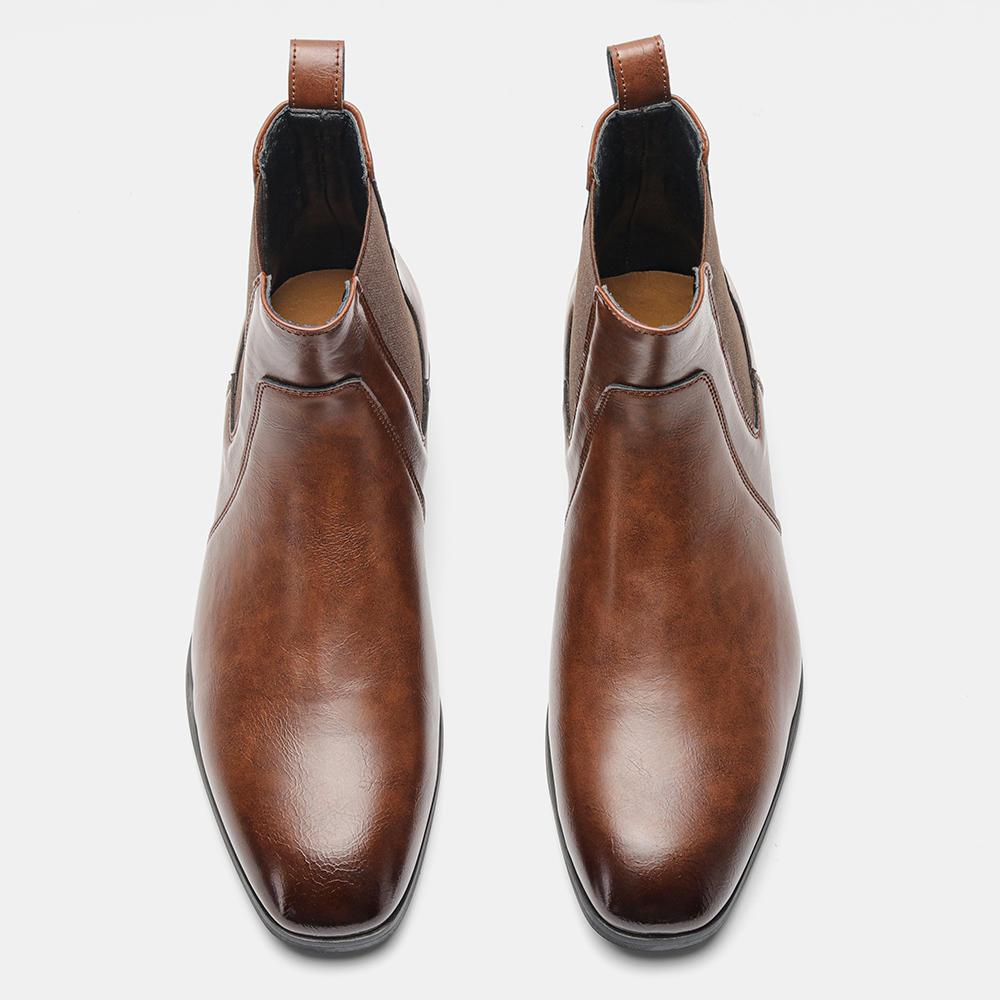Chelsea Boots Men Retro Comfortable Brand Retro Fashion 2026 Leather Boots