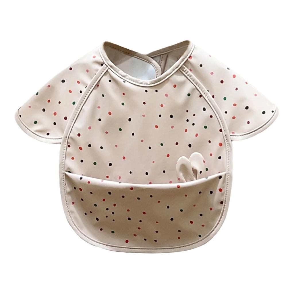 Baby Kids Waterproof Bibs Cute Rabbit Ears Decor Anti-dirty Apron Cover Smock for Saliva Eating Feeding Baking Art Painting