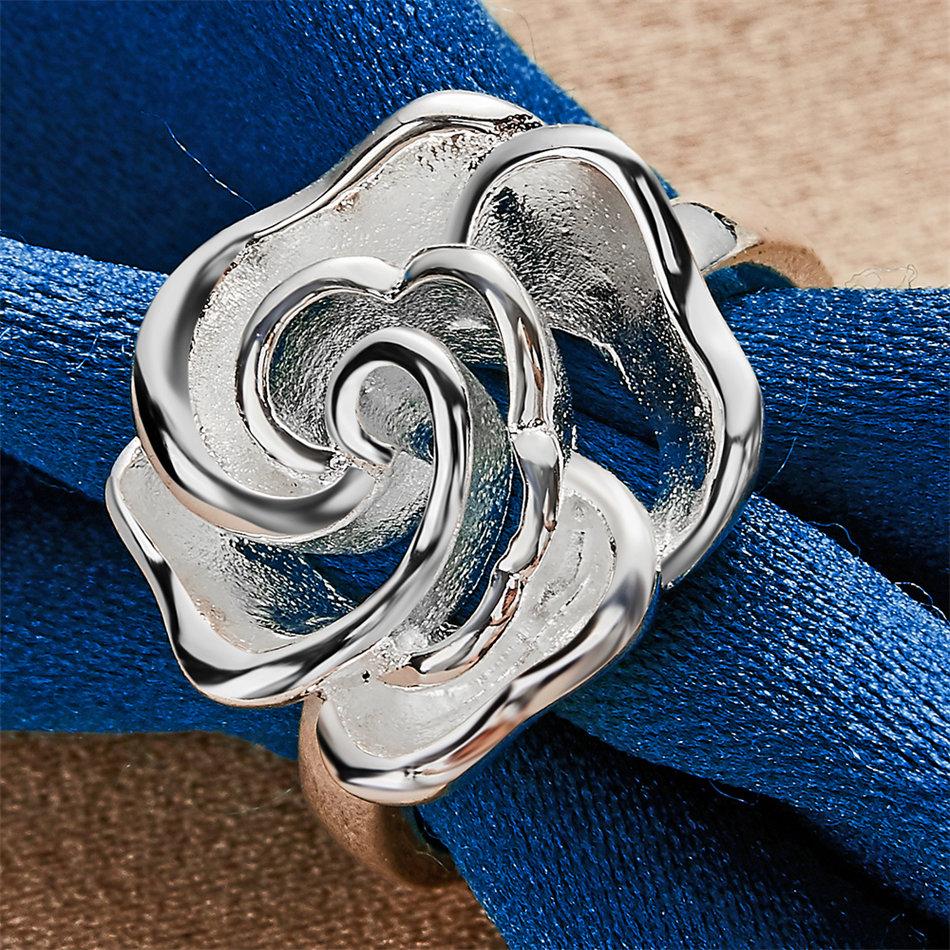 1 piece of 925 sterling silver 7-10 exquisite rose ring, women's gift jewelry, wedding accessories