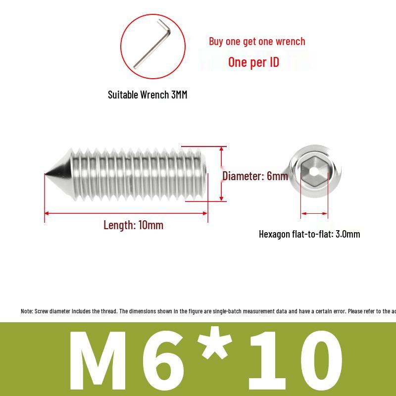 Stainless Steel Hex Socket Set Screws for Glass Door Handles and Room Lock Handles