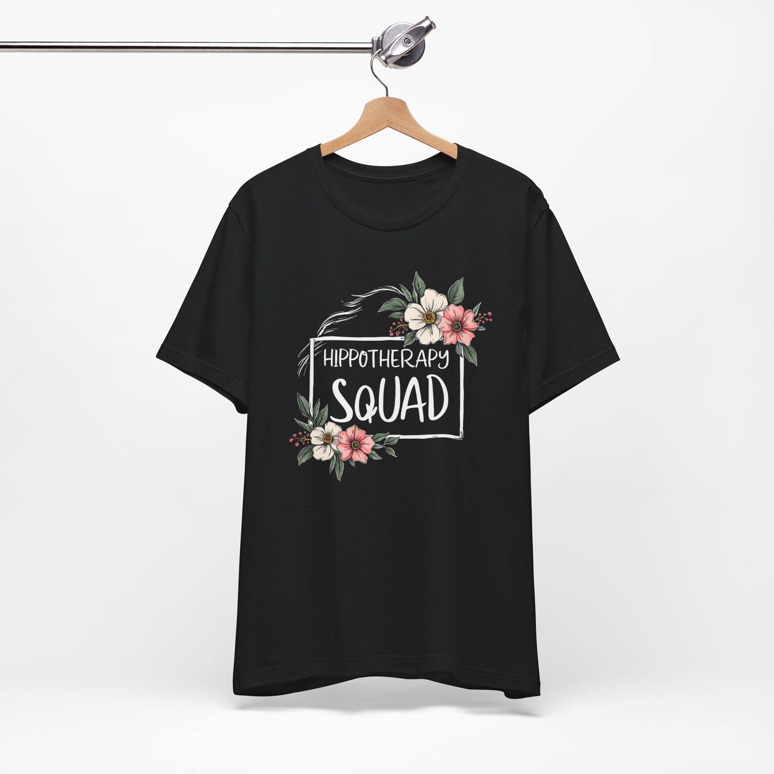 Hippotherapy Squad Unisex Tee Shirt, Equine Therapy, Floral Design, Occupational, Physical Therapy Aide, Special Needs 2XL