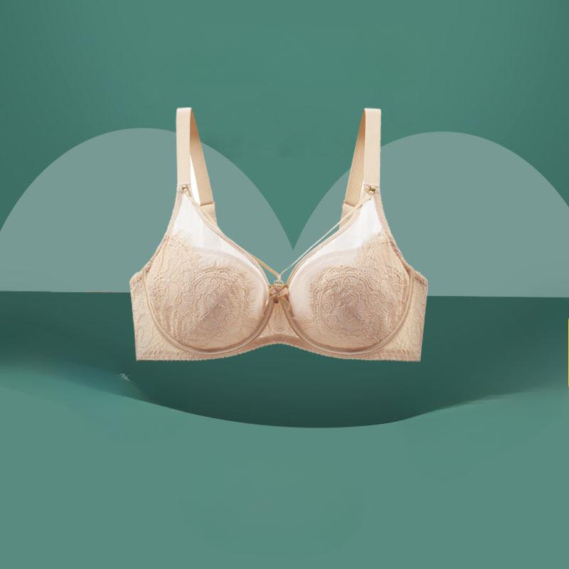 Underwear Women's Plus Size Gathered Bra with Soft Steel Ring and Anti Sagging Accessory Breast Thin and Sexy Push Up Bra