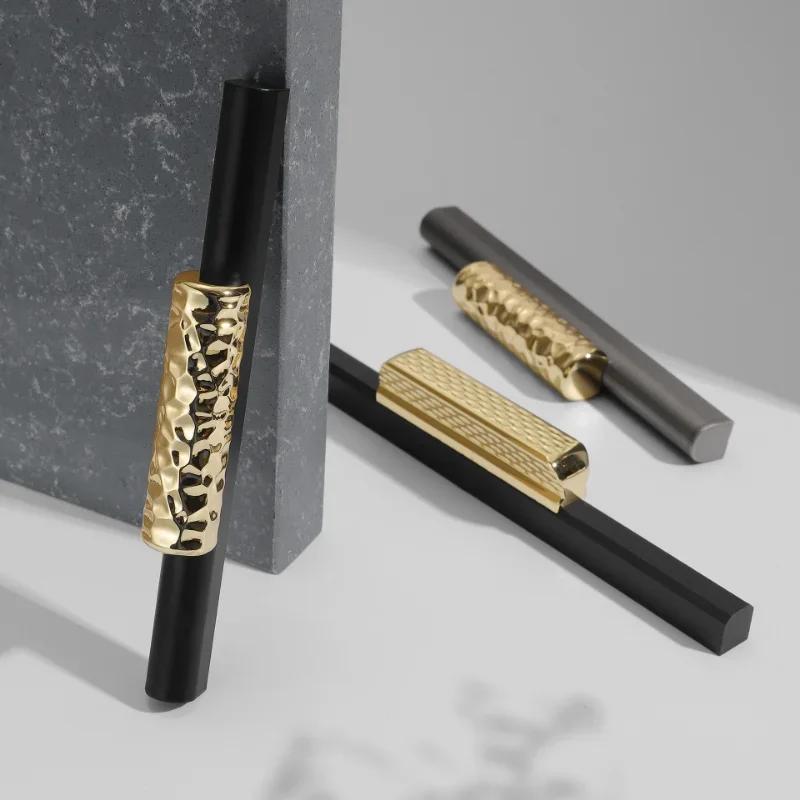 Schwarz und Gold Kreativ Nordisch Kleiderschrank Türgriff Schublade Schrank Weinschrank Möbelbeschläge Türgriff