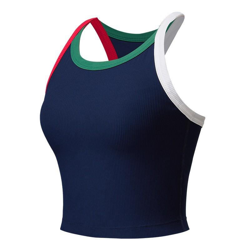 

Integrated Sports Vest Women With Chest Pads Gathered Shockproof Running Underwear Wearing Tennis Outdoor Retro Yoga Clothes XL