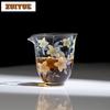 250ml Hand Painted Lily Glass Tea Pitcher Pour Tea Fair Cup Cha Hai Dispenser Household Justice Cup Fair Mug Teaware Supplies