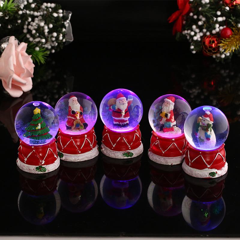Christmas New Arrival Luminous Snowman Crystal Ball Glass Ornament, Christmas Eve Gift for Kids