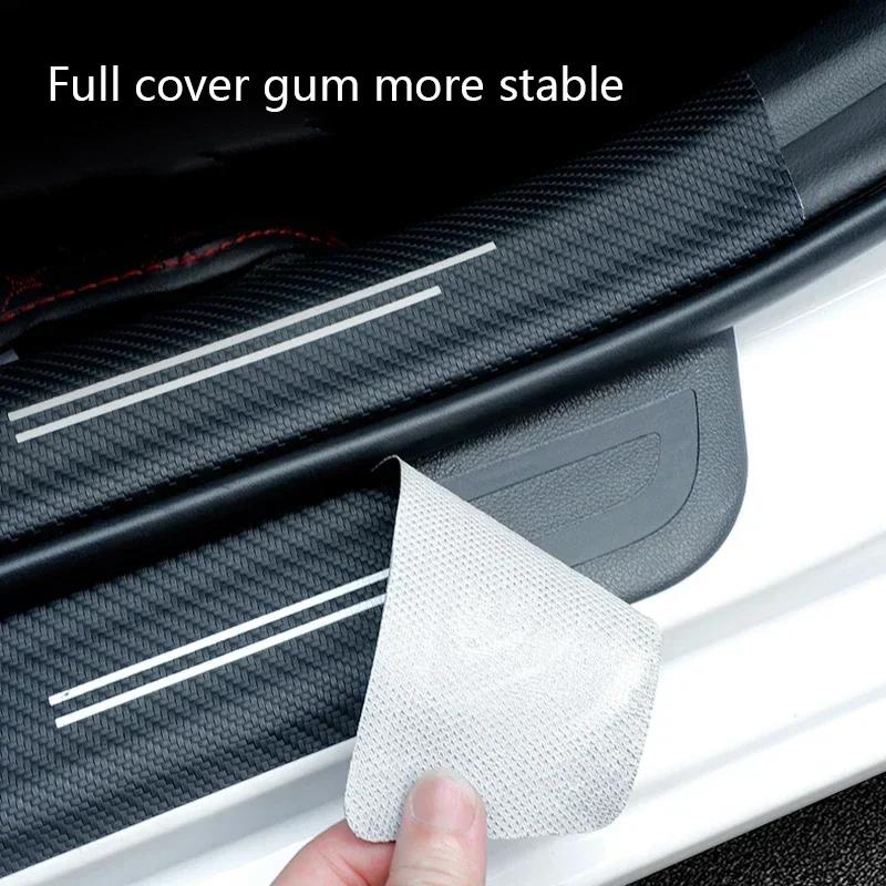 2026 Hot VOLKSWAGEN Carbon Fiber Car Door Sill Protector Stickers for Volkswagen VW Rline R Line Polo Touran Tiguan Jetta T5 Gol zf7