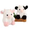 20cm/7.87in Kawaii Aardbei Koe Zachte Knuffel Pluche Pop Dier Koe Speelgoed Kinderen Kerst Verjaardagscadeau Slaapkamer Bank Decor