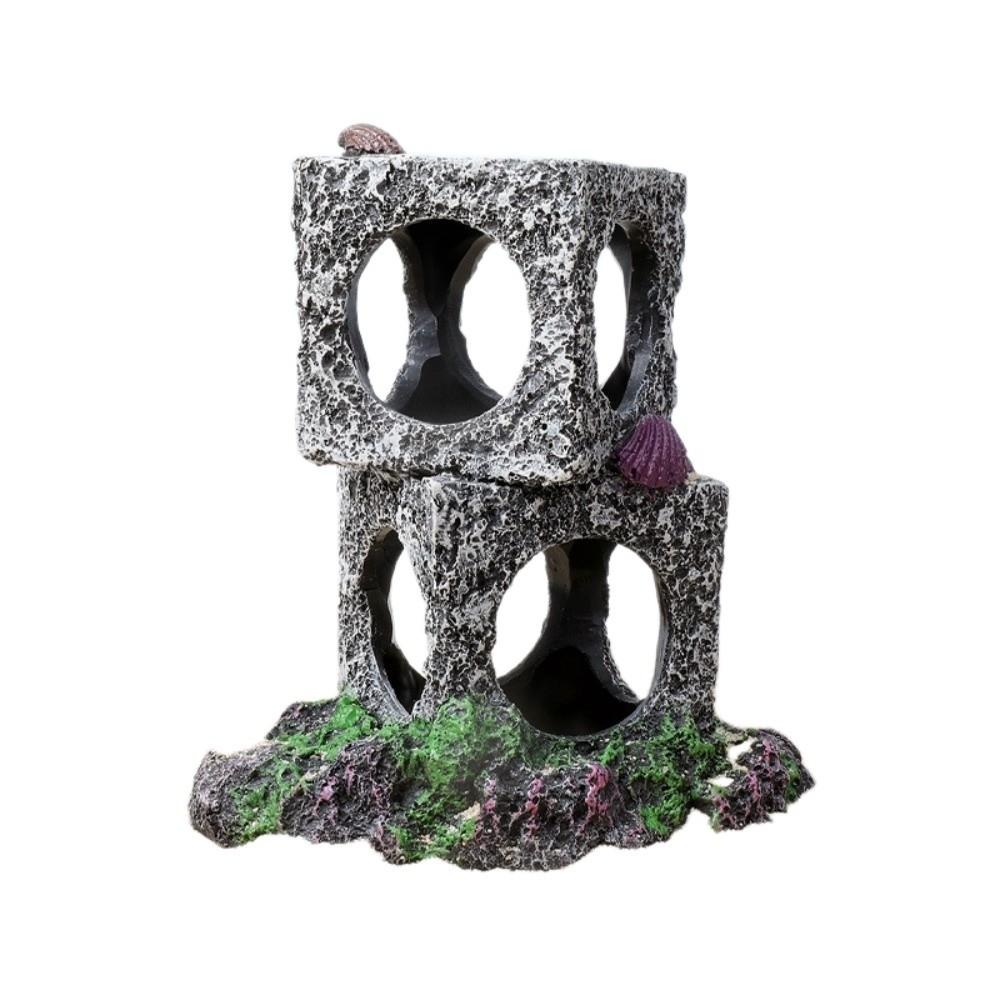 Hollowed-out Cubes Cave Shelter Resin Shrimp Fish Hiding Cave Aquarium Rock Aquarium Decoration