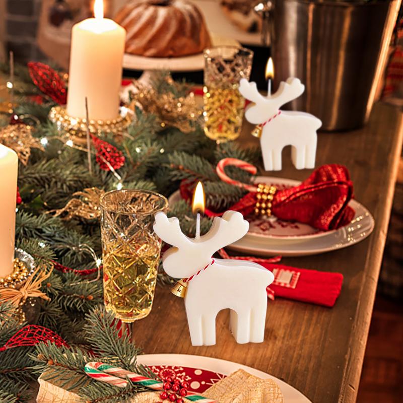 Vánoční silikonové formy na svíčky Sněhová vločka Los Vánoční stromek DIY Domácí dekorace Řemeslné ozdoby Forma na výrobu mýdla Nástroje Novoroční dárek