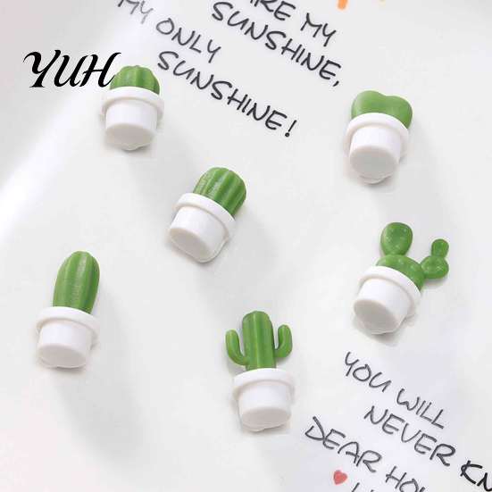 Whiteboard Decoration Magnet 6Pcs Potted Cactus Refrigerator Magnets, Mini Kitchen Fridge Magnet, Memos Notes Photos Holder, Decorative Accessories
