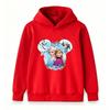 Kids Girls Boys Cute Cartoon Princess Print Pullover Hoodie Cozy Long Sleeve Casual Sweatshirt for Winter Autumn Daily Wear