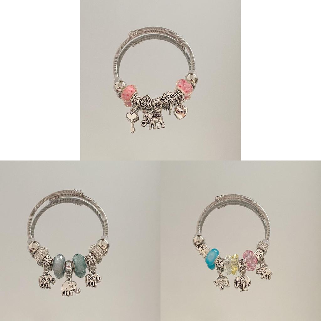 Modern Elephant Bead Bracelet With Stainless Steel Material For Fashion Casual Wear