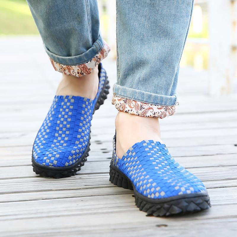 Summer Men Braid Beach Shoes Women Casual Weave Slip On Outdoor Flats Tennis Sneakers for Couples