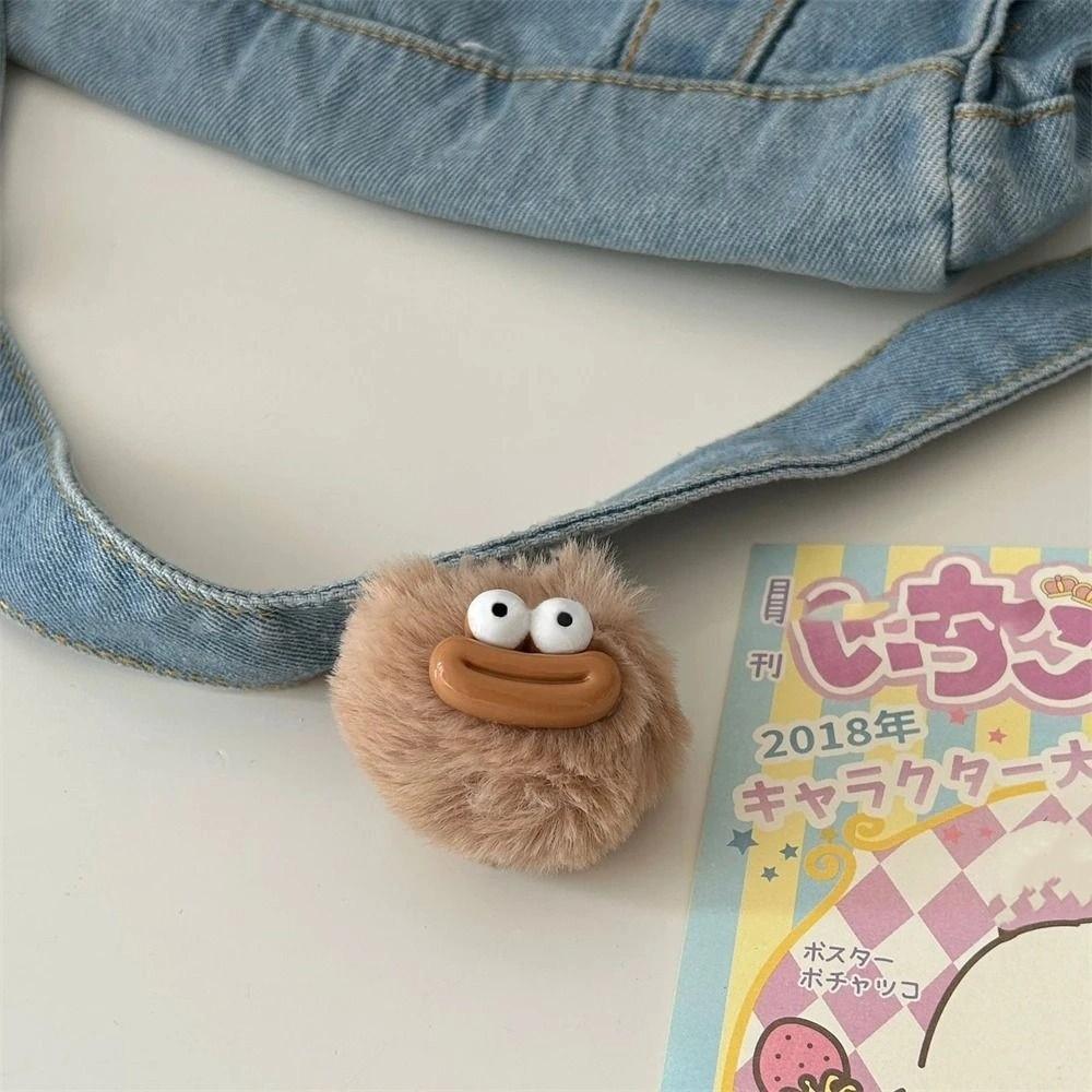 Plushies Sausage Mouth Keyring Cartoon Big Mouth Plush Pendant Funny Clown Keychain Earphone Case