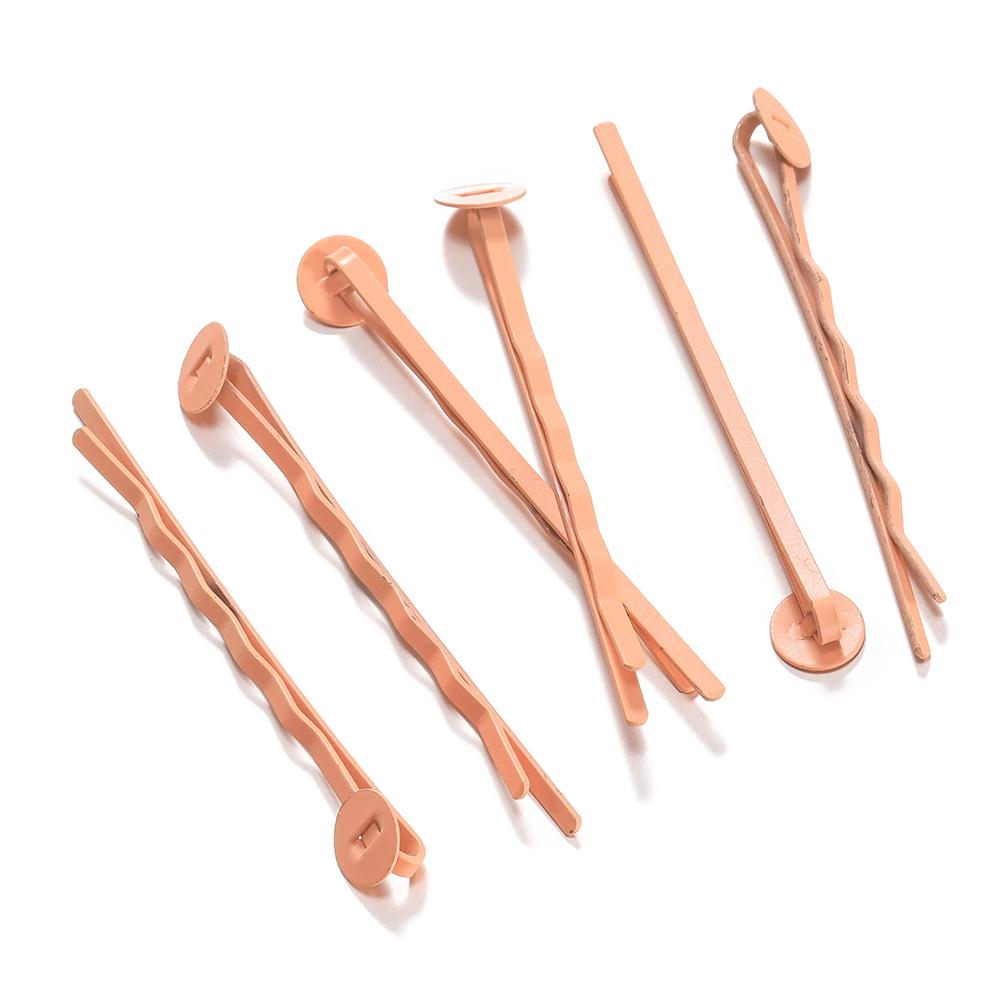 20pcs/Lot 8mm Inner Size Colorful Hair Clips Hairpin Blank Base Setting Cabochon Cameo Jewelry Making Accessories Supplies