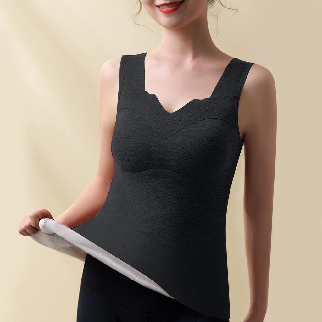 Women's Fall And Winter Warm Velvet Thickened Double Side Velvet Seamless Vest Bra Lingerie