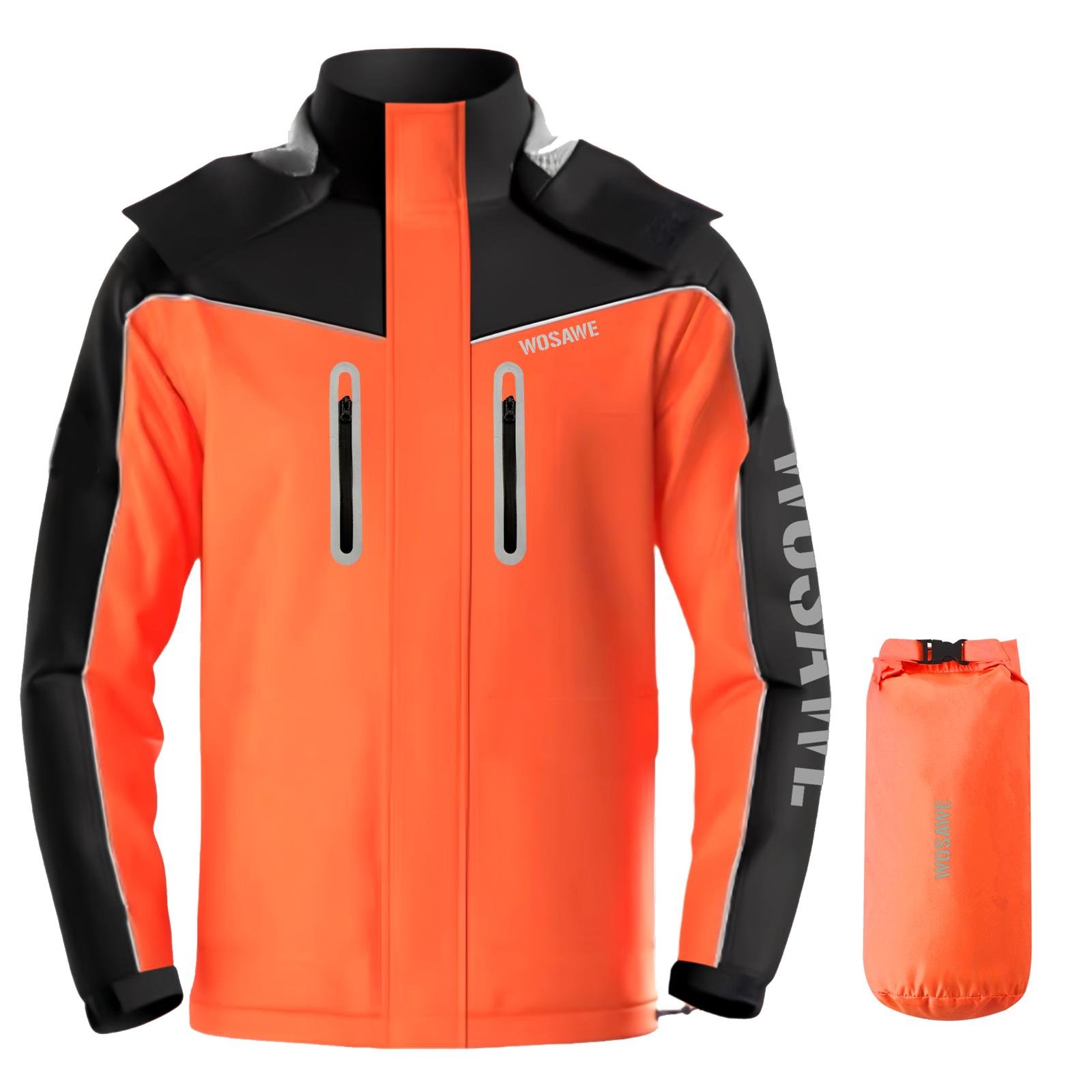 

WOSAWE Мужская и женская спортивная куртка для мотокросса с несколькими карманами на молнии, верхняя часть для мотоцикла, дождевик L оранжевый