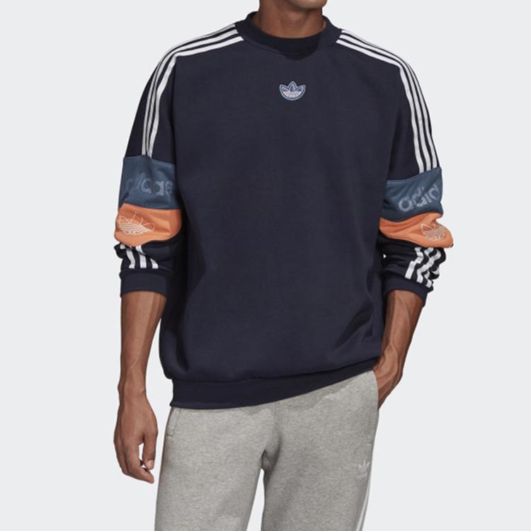 Adidas Originals Trefoil Retro Football Crewneck Sweatshirt Men Tops Navy ED7180