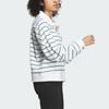 Adidas Verbiage Half-Zip Striped Casual Long Sleeve T-Shirt Women Tops White IZ4571