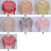 Moda donna Abbigliamento estivo Accessori Sciarpa di pizzo Nappa floreale Sciarpe scialle 150x40 cm