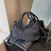 Vintage Denim Tragetasche Damen Schulter Umhängetasche