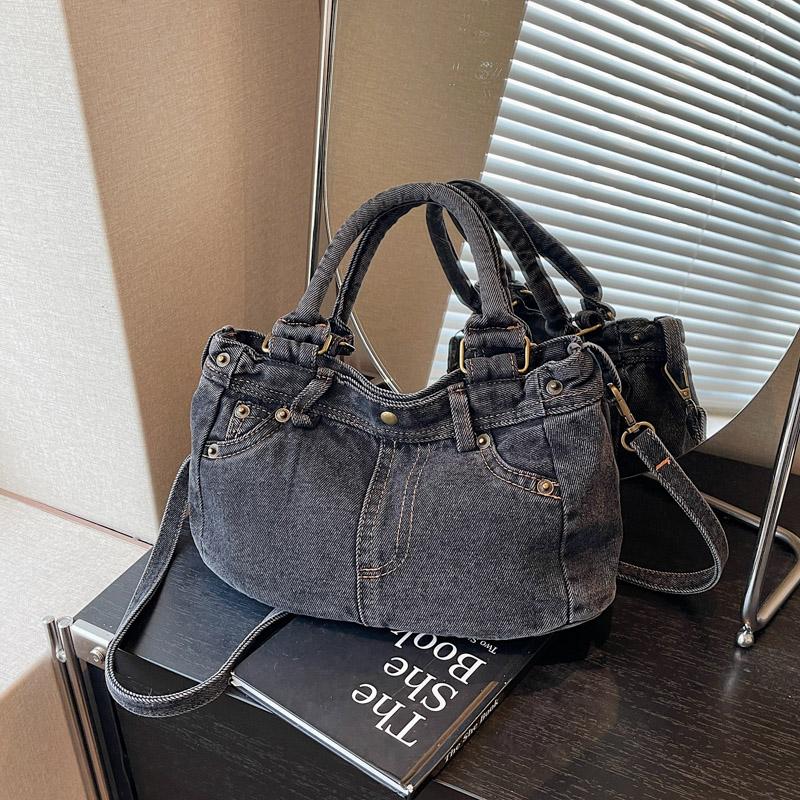 Vintage Denim Tragetasche Damen Schulter Umhängetasche