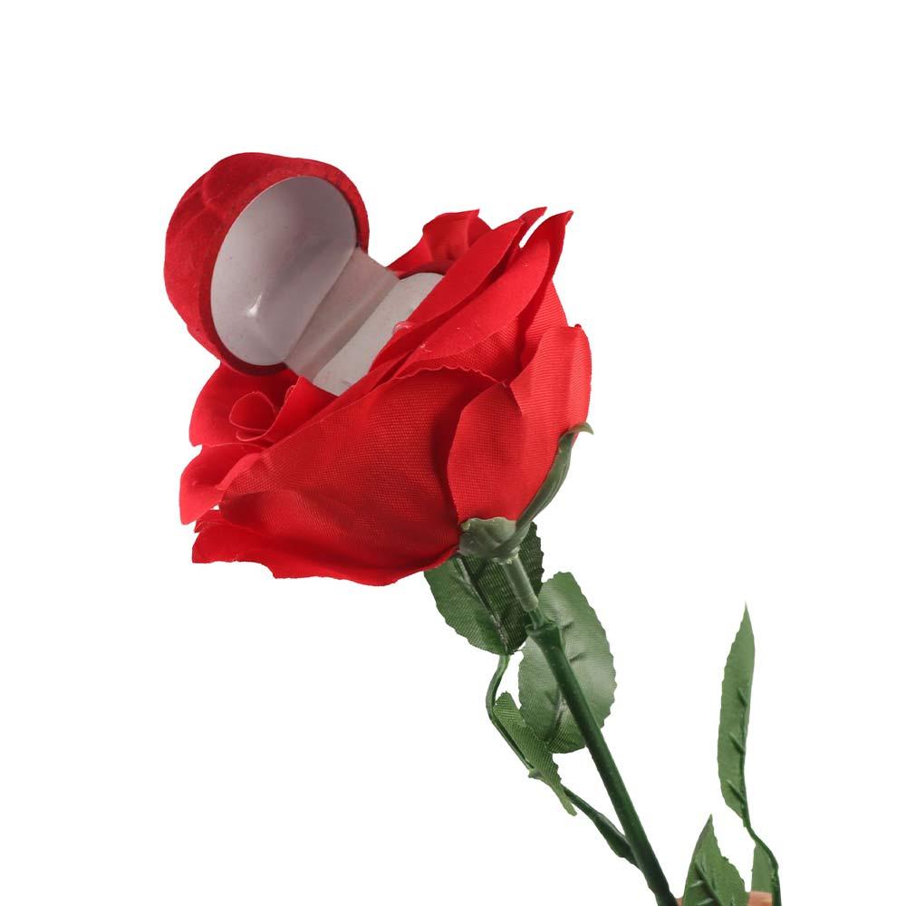 Red Flower Stem Jewelry Box Stud Earrings Engagement Rings Box  Gift Box