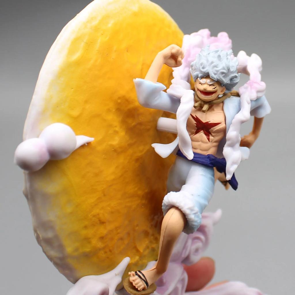 14cmOne Piece Luffy Anime Figure Moon Nika Luffy Model Gear 5 Series With Moon Light Action Figure Statue Decoration Christmas G