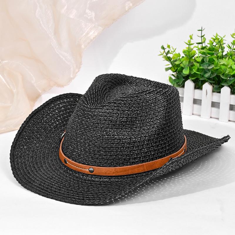 Western Cowboy Hat Male Retro Ethnic Style Jazz Hat Children Show Face Small Straw Hat Sunscreen Sun Hat Wholesale