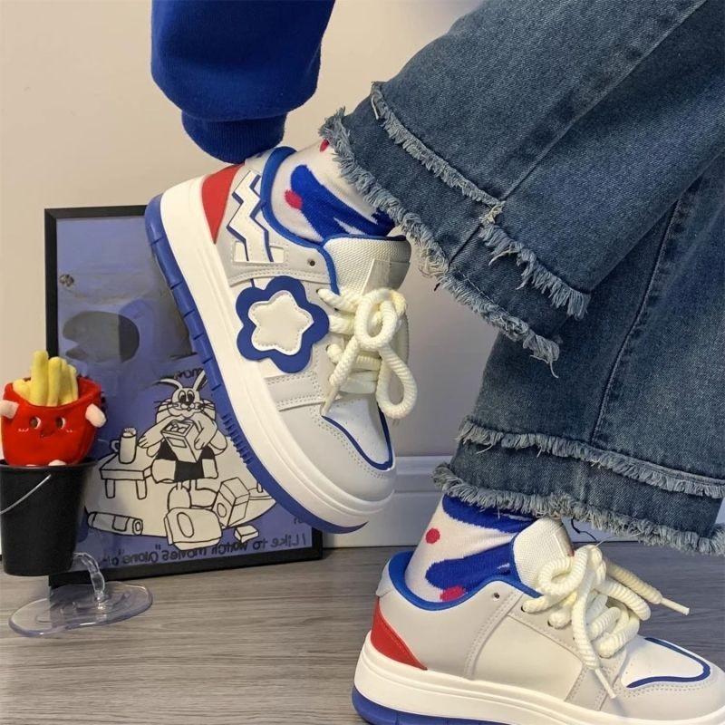 

Обувь для скейтбординга, детская, весна и осень, новые туфли с маленьким цветком, повседневные, универсальные, белые туфли на платформе 40