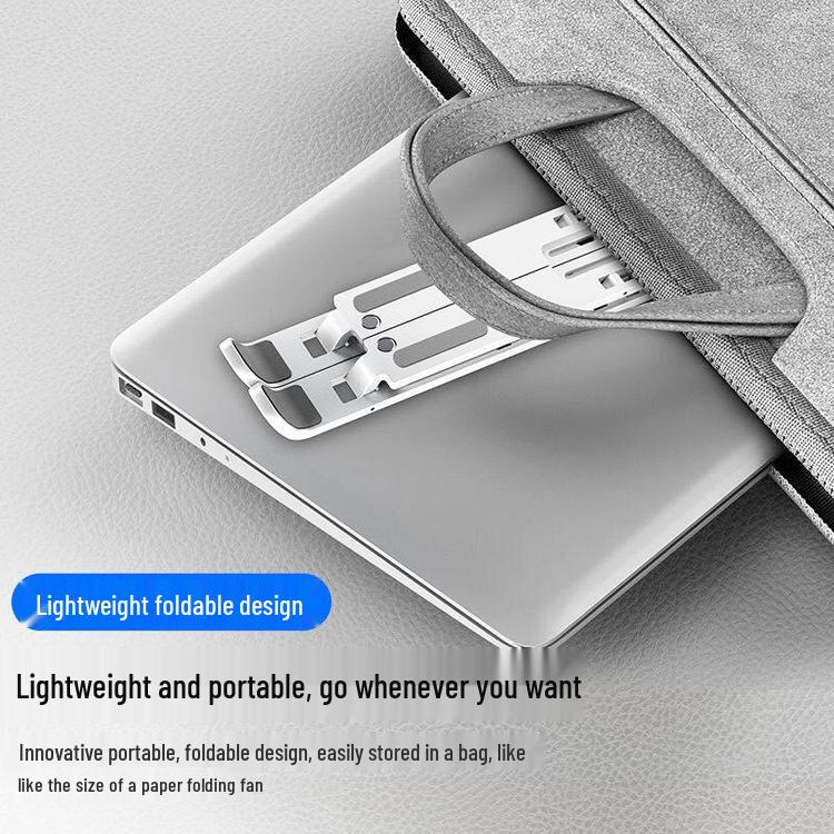 Foldable Plastic Laptop Stand with Cooling & Storage