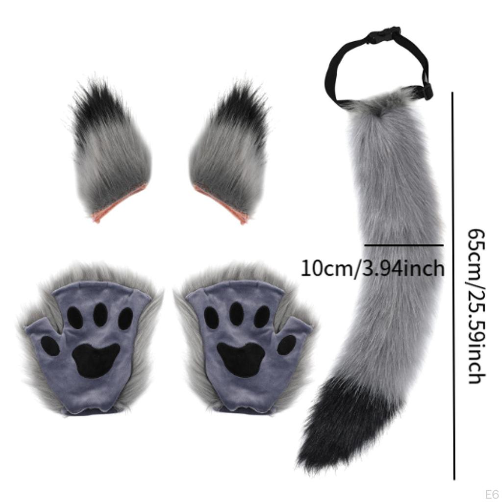 Zestaw kostiumów zwierzęcych z sztucznymi uszami i ogonem na imprezy tematyczne