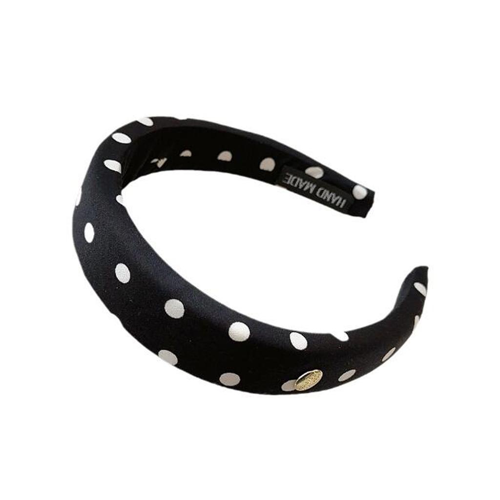 PROLY New Fashion Headband For Women Casual Black White Point Hairband Soft Spongy Headwear Autumn Hair Accessories For Adult