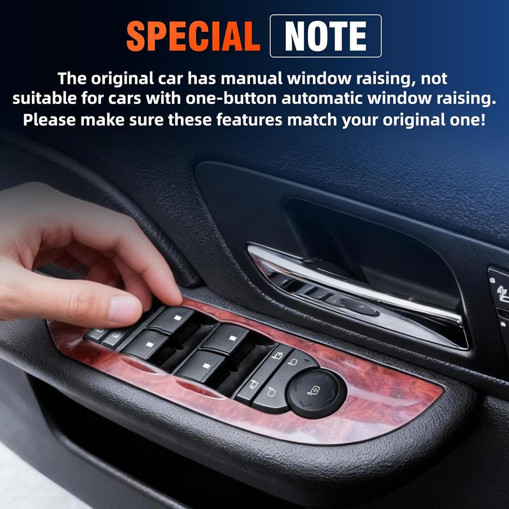 20835553, 15093440 Front Left Power Window Switch, Compatible with Chevrolet Silverado 1500 2007-2013, GMC Sierra 1500 2007-2013 (with Power Folding