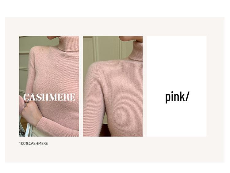 Little Goat Pure Cashmere Women's Slim-Fit Black Turtleneck Sweater