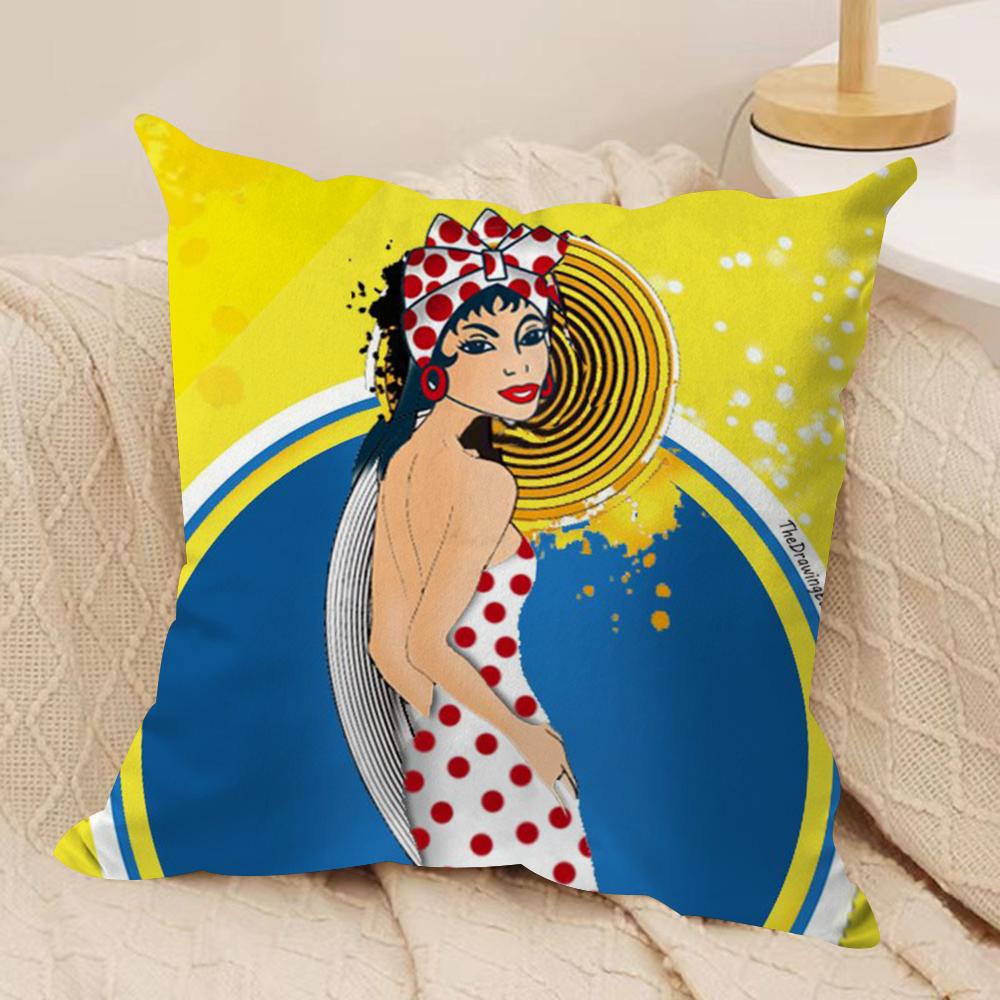 AAesthetic Art Venezuela Cushion Cover Silky Short Plush DoubleSided Printed Pillow Case for Sofa All Seasons Home Decor Gift