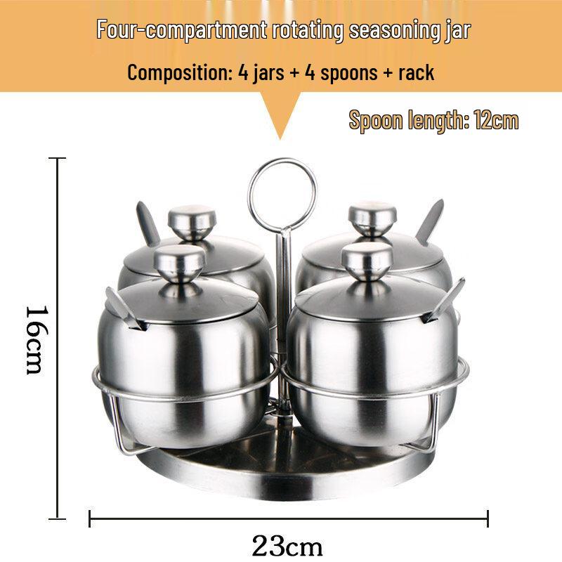 Andytai Stainless Steel Rotating Condiment Set