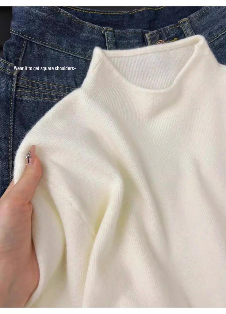Women's Age-Defying Cozy Knit Stand Collar Sweater for Autumn/Winter