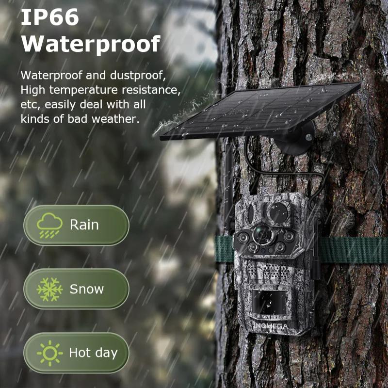 4G 2K 5MP PIR Bevegelsesaktivert Utløsertid Nattsyn IP66 Jakt Viltkamera Vanntett Viltliv Batteri Solcellekamera Litiumbatteri