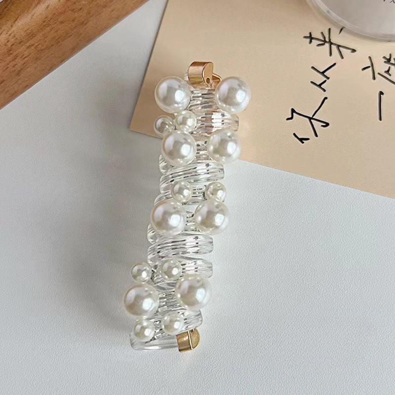

Telephone Wire Hair Loop Does Not Harm Hair High Elasticity Rubber Band Pearl Hair Bands Women Hair Accessories белый