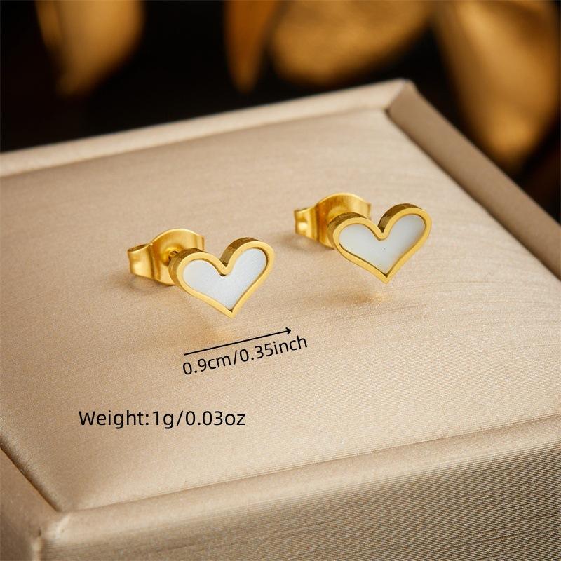 Ladies Elegant Love Heart Necklace Earring Jewelry Set 2 in 1