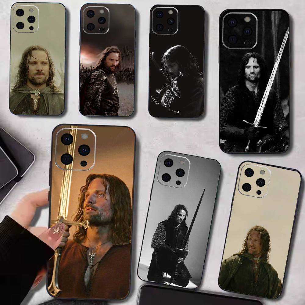 A-Aragorn II Phone Case For iPhone 17,16,15,14,13,12,11 Plus,Pro Max,XS,Soft Silicone Black Cover